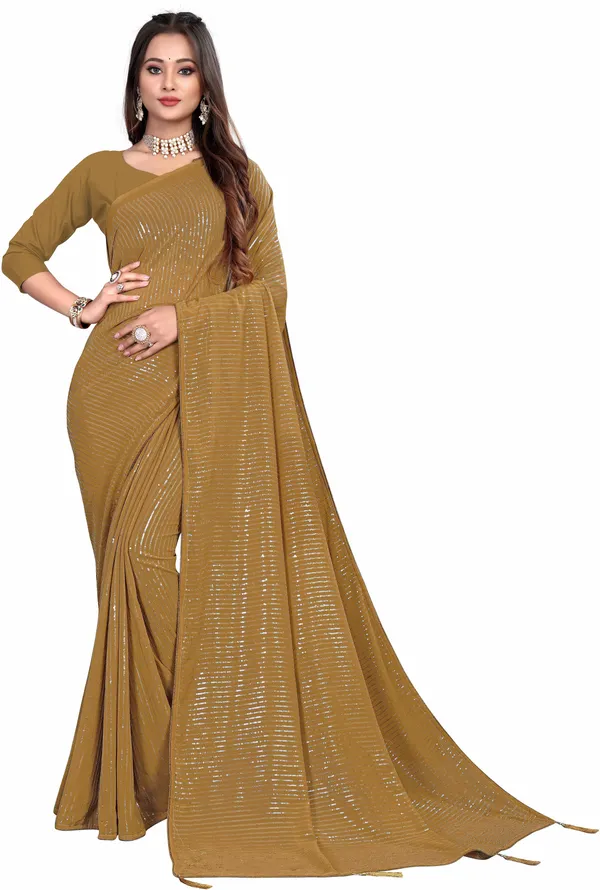 Yellow_Georgette_Premium_Saree_For_Women