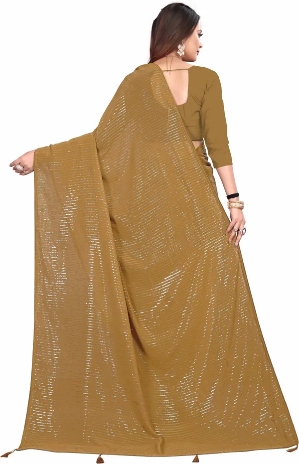 Yellow_Georgette_Premium_Saree_For_Women
