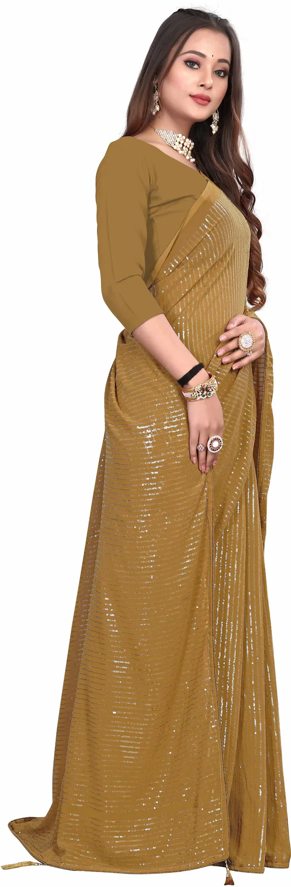 Yellow_Georgette_Premium_Saree_For_Women