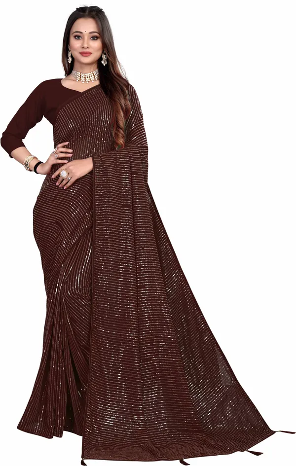 Brown_Georgette_Premium_Saree_For_Women