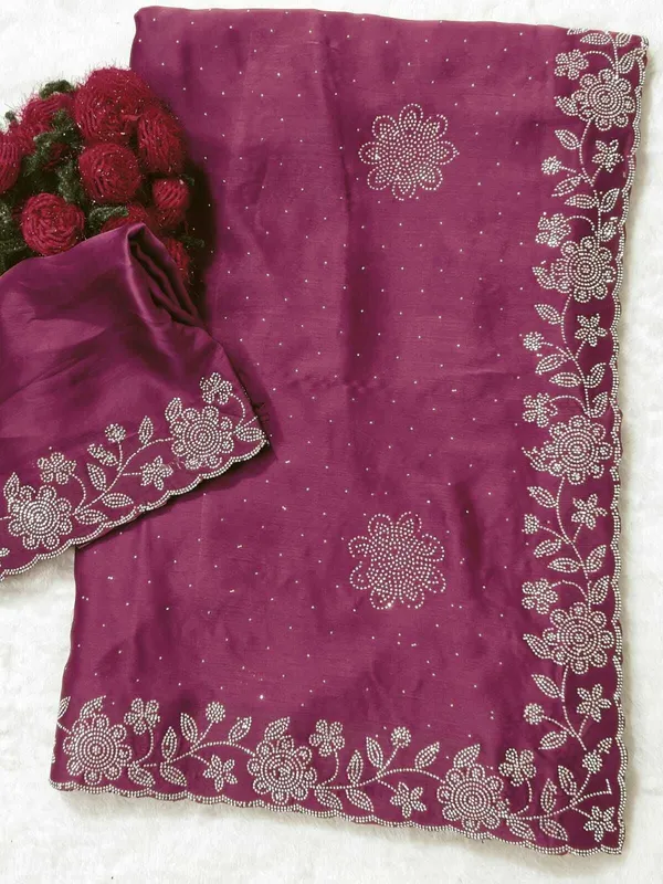 Maroon_Chiffon_Premium_Saree_For_Women