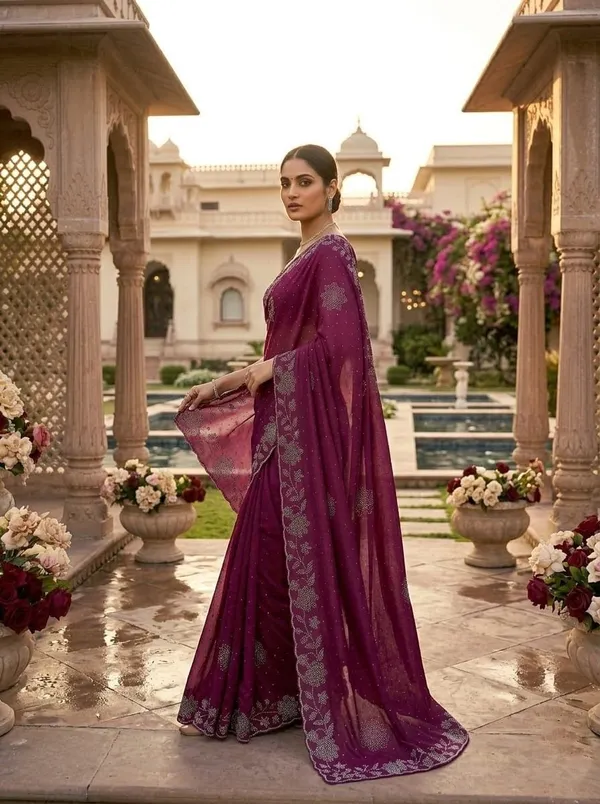 Maroon_Chiffon_Premium_Saree_For_Women