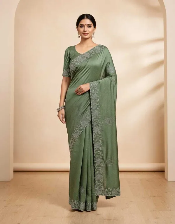 Green_Chiffon_Premium_Saree_For_Women