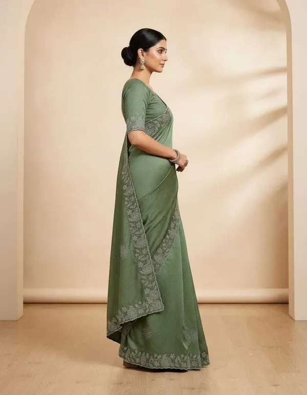 Green_Chiffon_Premium_Saree_For_Women