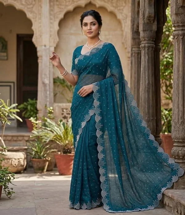 Blue_Satin_Premium_Saree_For_Women