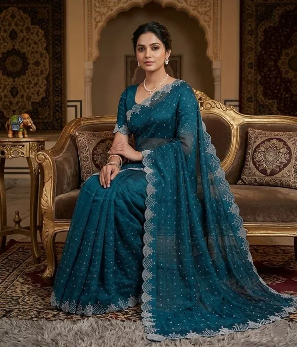 Blue_Satin_Premium_Saree_For_Women