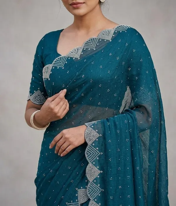 Blue_Satin_Premium_Saree_For_Women