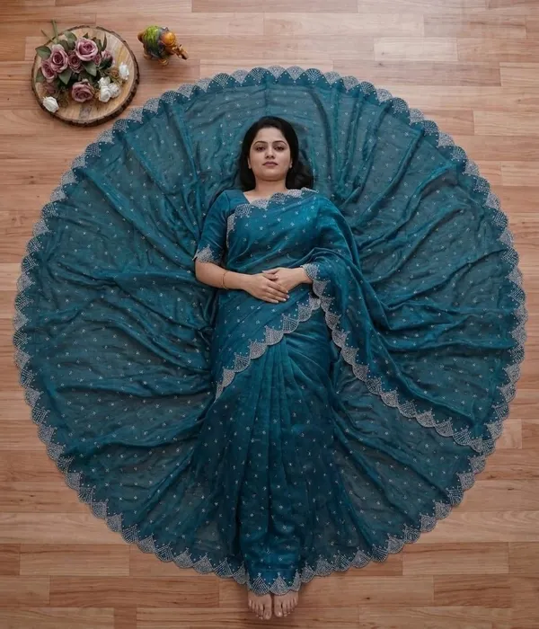 Blue_Satin_Premium_Saree_For_Women
