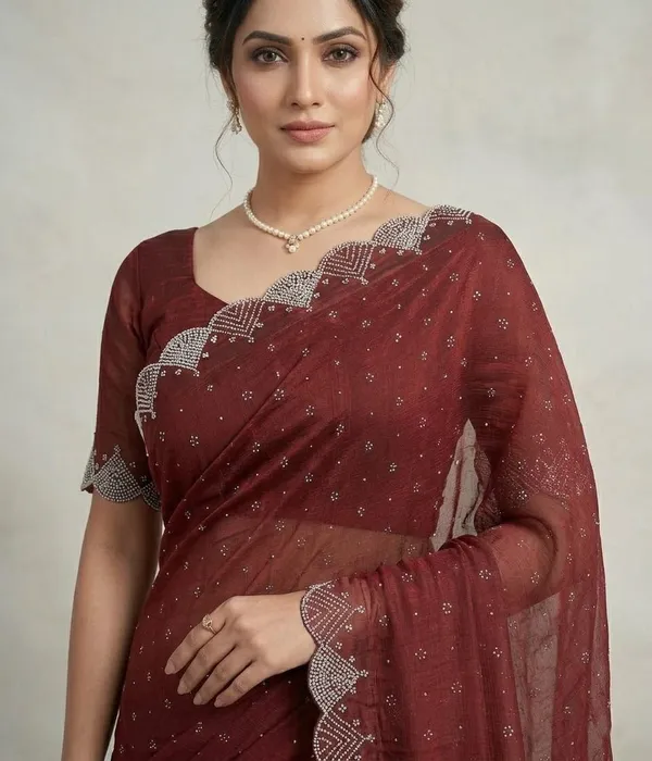 Red_Gorgette_Premium_Saree_For_Women