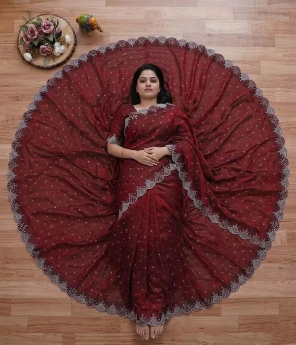 Red_Gorgette_Premium_Saree_For_Women