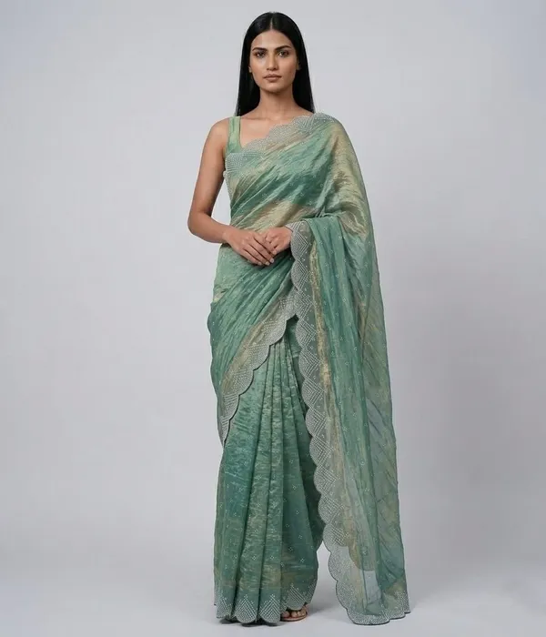 Green_Satin_Premium_Saree_For_Women