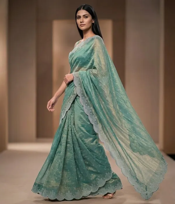 Green_Satin_Premium_Saree_For_Women