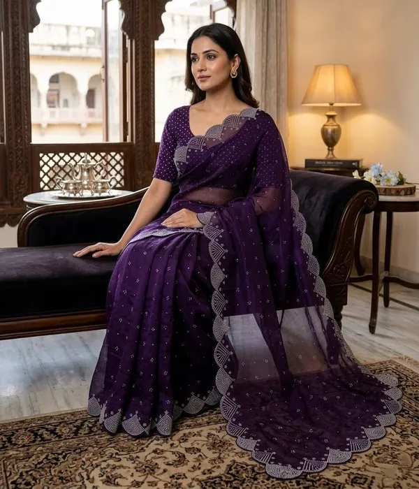 Purple_Satin_Premium_Saree_For_Women