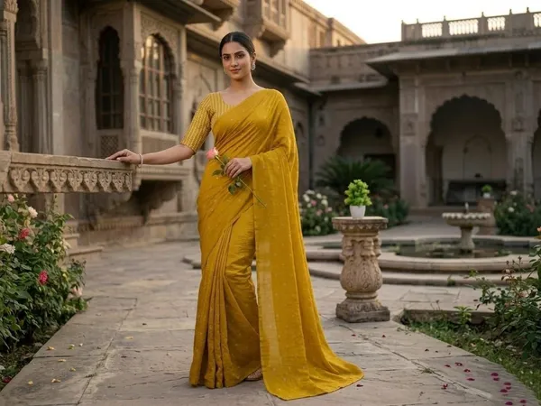 Yellow_Jacquard_Premium_Saree_For_Women