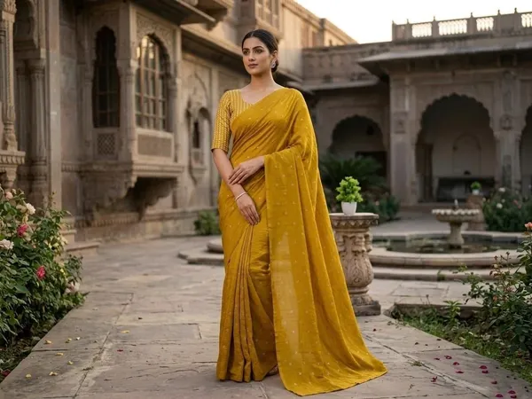 Yellow_Jacquard_Premium_Saree_For_Women