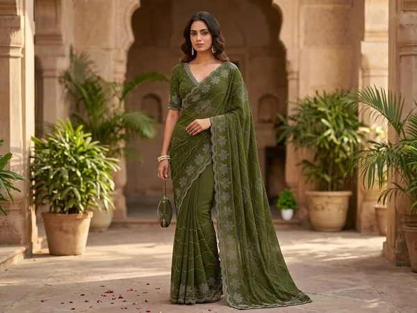 Green_Chiffon_Premium_Saree_For_Women