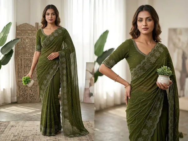 Green_Chiffon_Premium_Saree_For_Women