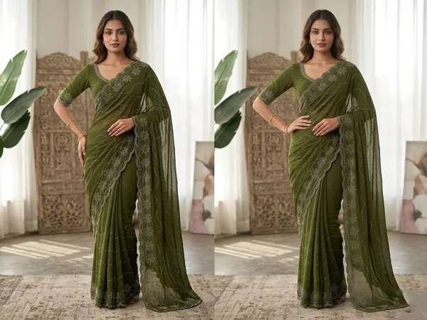Green_Chiffon_Premium_Saree_For_Women