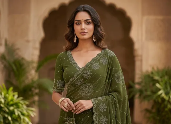 Green_Chiffon_Premium_Saree_For_Women