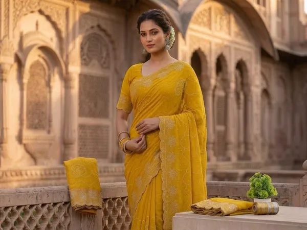 Yellow_Chiffon_Premium_Saree_For_Women