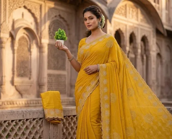 Yellow_Chiffon_Premium_Saree_For_Women