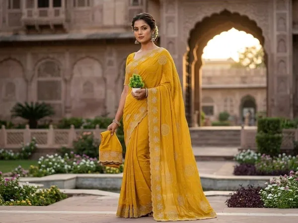 Yellow_Chiffon_Premium_Saree_For_Women
