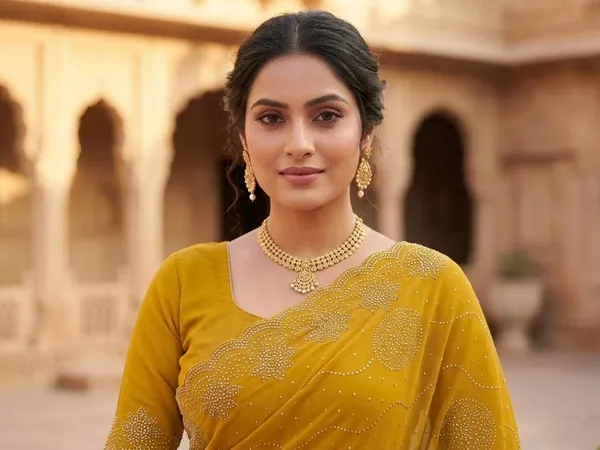 Yellow_Chiffon_Premium_Saree_For_Women