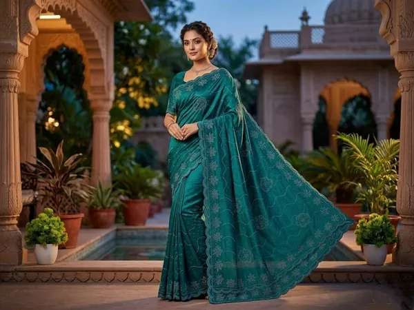 Green_Chiffon_Premium_Saree_For_Women
