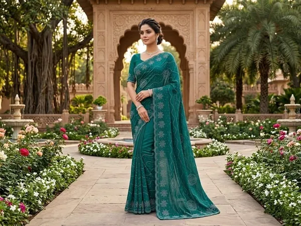 Green_Chiffon_Premium_Saree_For_Women