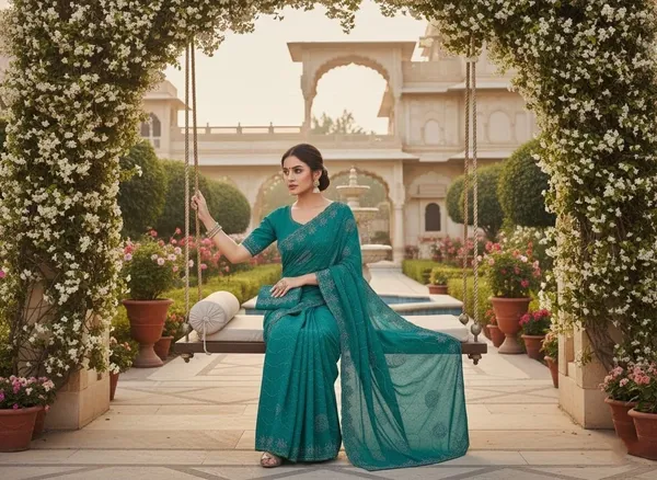 Green_Chiffon_Premium_Saree_For_Women