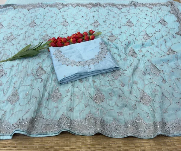 Blue_Georgette_Premium_Saree_For_Women