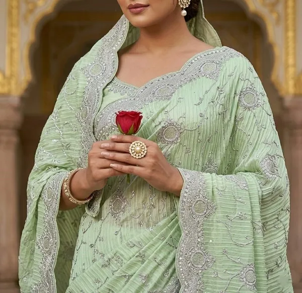 Light_Green_Georgette_Premium_Saree_For_Women