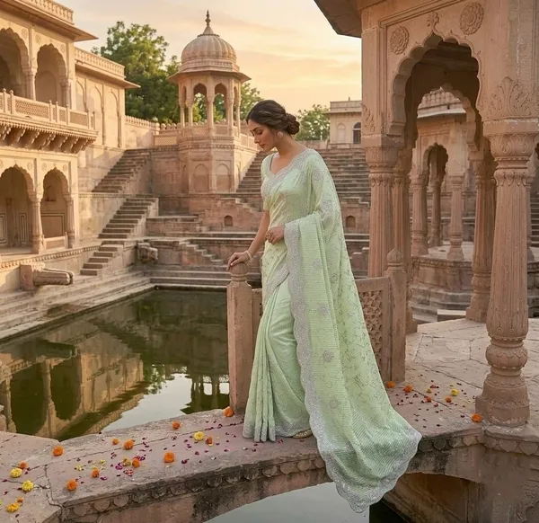 Light_Green_Georgette_Premium_Saree_For_Women