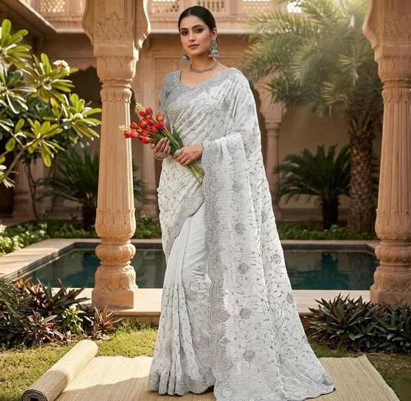 Grey_Georgette_Premium_Saree_For_Women