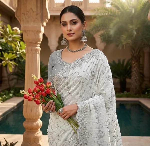 Grey_Georgette_Premium_Saree_For_Women