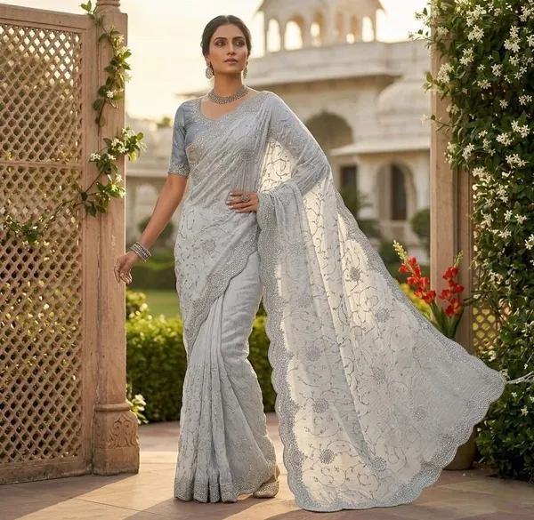 Grey_Georgette_Premium_Saree_For_Women
