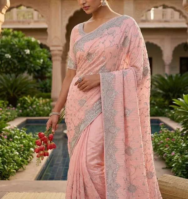 Orange_Georgette_Premium_Saree_For_Women