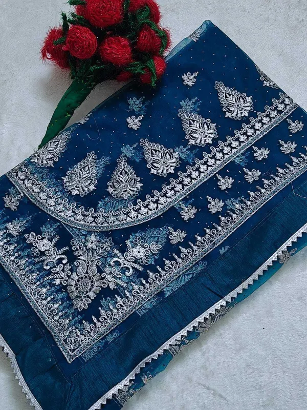 Blue_Georgette_Premium_Saree_For_Women
