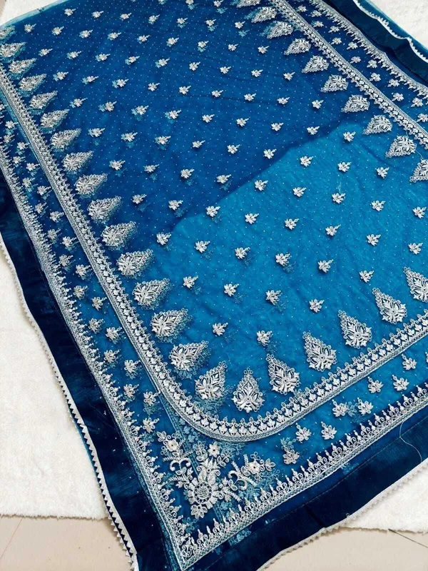 Blue_Georgette_Premium_Saree_For_Women