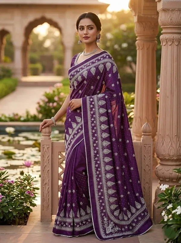 Purple_Georgette_Premium_Saree_For_Women