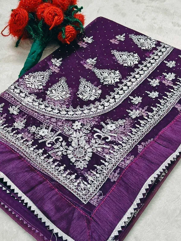 Purple_Georgette_Premium_Saree_For_Women