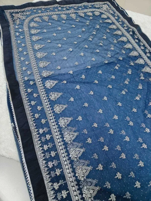 Blue_Georgette_Premium_Saree_For_Women
