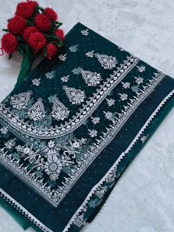 Green_Georgette_Premium_Saree_For_Women