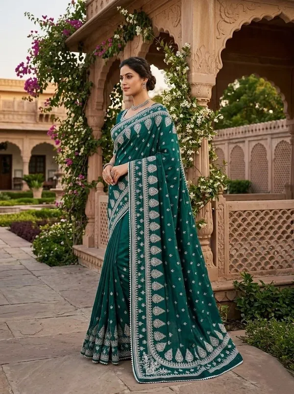 Green_Georgette_Premium_Saree_For_Women