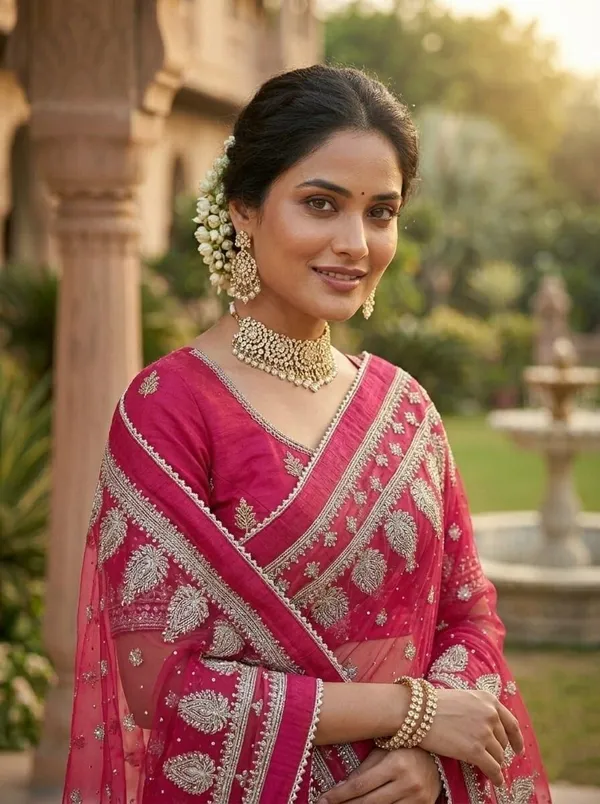 Pink_Georgette_Premium_Saree_For_Women