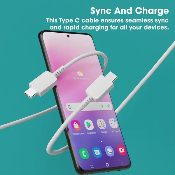 White_Usb_Type_C_To_Type_C_Data_And_Charging_Cable_1_2m_Pack_Of_2