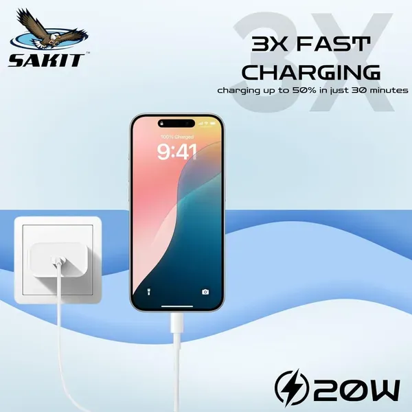 White_20w_Usb_C_To_Lightning_Cable_1m_For_Iphone_Pack_Of_2