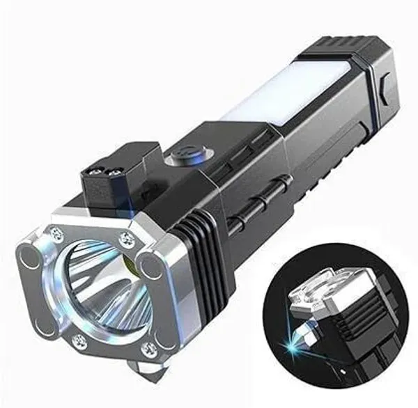 Black_Rechargeable_Led_Torch_With_Side_Light_3w_Pack_Of_2