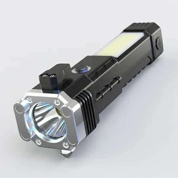 Black_Rechargeable_Led_Torch_With_Side_Light_3w_Pack_Of_2