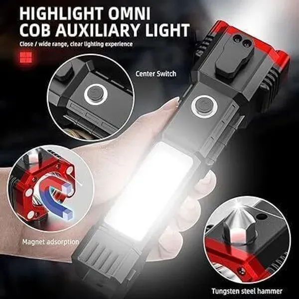 Black_Rechargeable_Led_Torch_With_Side_Light_3w_Pack_Of_2